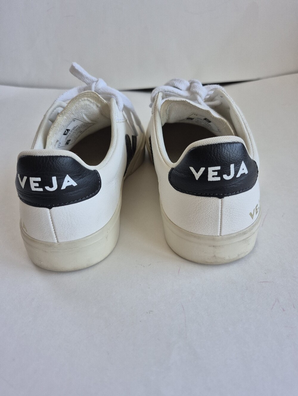 Veja Sneakers Campo White Black Leather Low Top Size 7 - Picture 11 of 15